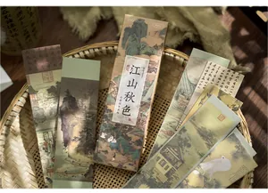 Retro Chinese stijl bladwijzers met vintage landschap schilderijen, 30 stuks.