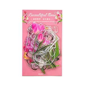 Set van 35 vintage tulp PET stickers voor DIY scrapbooking en journal decoratie 35st