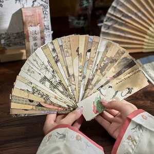 Vintage Chinese bladwijzers met antieke Danqing zijden schilderijen voor dagboeken en journals