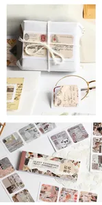 Ρετρό vintage βιβλίο με αυτοκόλλητα washi για DIY scrapbooking και journaling 30 φύλλα