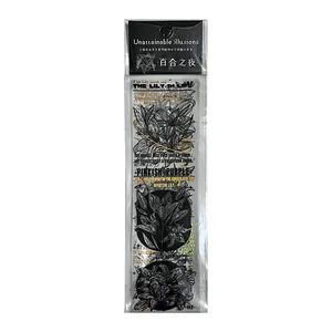 Floral clear sticker strip with gold foil lily designs