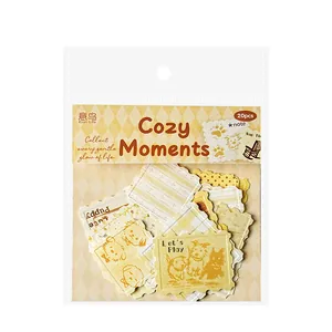 Vintage embossed stamp stickers for scrapbooking with cute puppy designs, 20 pieces