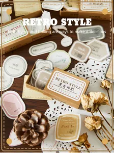 Vintage-Stil Aufkleber mit klassischen Stempeln und englischen Zitaten für DIY-Journals.