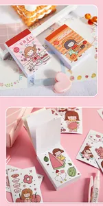 Leuke cartoon stickers boekje detailopname voor scrapbooking knutselen decoratie