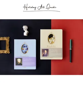 Premium hardcover notebooks featuring classical oil painting designs and artistic waistbands