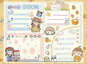 Cute cartoon girl and fruit themed decorative washi tape stickers for DIY planner layouts