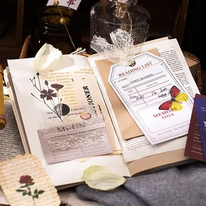Set di adesivi e cartoncini vintage per la decorazione di scrapbooking e diario