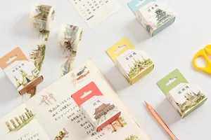 Lot de 5 rubans adhésifs washi de style national pour le scrapbooking et la décoration DIY