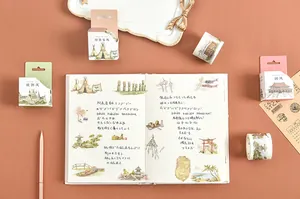 Ensemble de rubans washi style Cinq Pays pour la décoration de journaux et scrapbooks