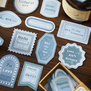 Adesivi scrapbooking inglese vintage per decorazione di diari fai da te e creatività, 45 pezzi