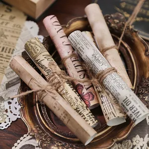 Rotoli di carta materiale per scrapbook vintage con stampe di lettere classiche