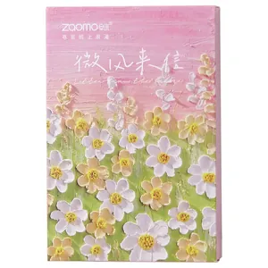 Set di cartoline artistiche con pittura a olio floreale e motivo romantico di margherite