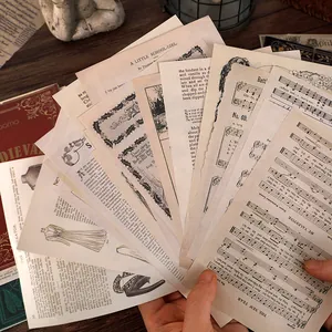 Set of 10 sheets vintage book page material paper for scrapbooking and journal decoration