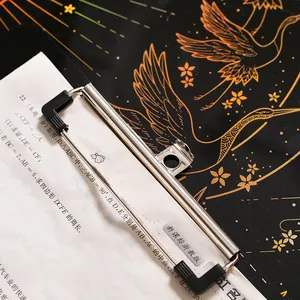 Premium Acryl Klemmbrett mit Laser Goldfolie Wildkranich Design für Büro und Schule
