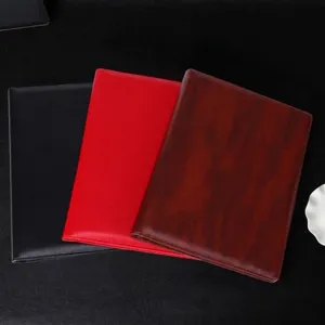 Tre cartelle portadocumenti A4 in pelle premium in nero rosso e marrone