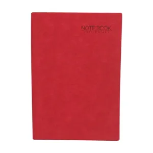 Κόκκινο σημειωματάριο A5 από δέρμα nubuck με μινιμαλιστικό σχέδιο ημερολογίου.