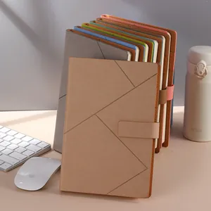 PU Leder A5 Business Notizbuch Mit Magnetischer Schnalle Verdicktes Papier Geometrisches Geprägtes Journal Für Büro Meeting Schule