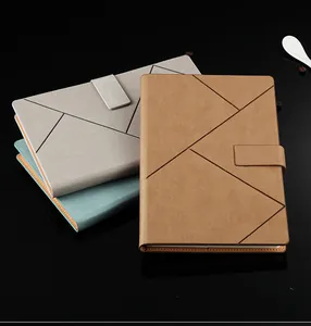 Premium PU-Leder Business-Notizbücher mit kreativem geometrischem Liniendesign