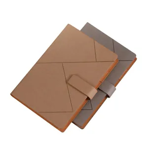 A5 Business-Notizbuch mit geometrischem Prägemuster und Magnetverschluss-Gurt