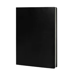 Carnet de notes professionnel A5 en cuir noir avec couverture souple pour bureau et école