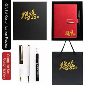 Premium A5 Business Notizbuch Geschenkset inklusive Stift und Geschenktüte für das Büro