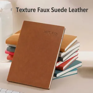 High-quality nubuck leather notebook in multiple colors for office and journaling