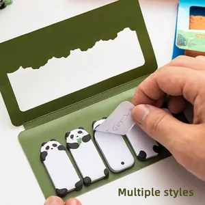 Cute panda-shaped thumb sticky notes and index tabs for page marking and notebook indexing