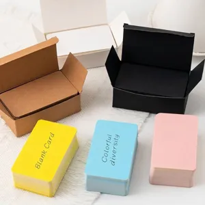 Set of multicolor blank DIY message cards and thickened word cards in storage boxes