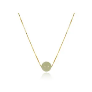 S925 Sterling Silver Gold Plated Nephrite Hetian Jade Pendant Necklace Retro Light Luxury Jewelry For Women Elegant Gift