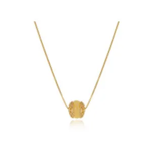 Close-up of vintage S925 silver gold necklace with Hetian green jade pendant