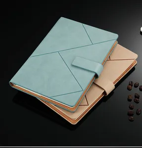 Luxus Business-Notizbücher aus PU-Leder mit feinen geometrischen Nähten im Detail