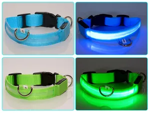 LED glowing dog collar USB rechargeable pet collar with bright light for night safety and training S