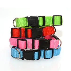 USB rechargeable LED dog collar colorful nylon light up pet collar for dogs safety walking.