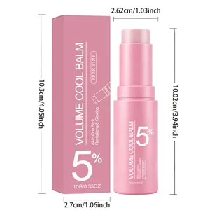 Multi-effect pink balm stick for facial moisturizing and glowing skin care detail view