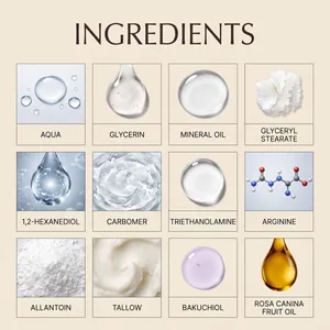 Detailed ingredient list of tallow face cream featuring natural oils and bakuchiol