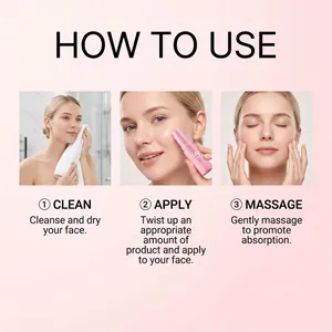 Step-by-step instructional guide showing how to apply the moisturizing pink skin balm