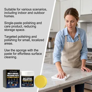 Multi-surface polishing paste used for cleaning and brightening marble kitchen countertops