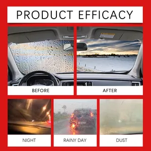 Wirksamkeitsdiagramm für Autoglas-Ölfilmreiniger für klare Sicht bei Regen und Nacht