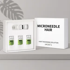 Hair Thickening Essence Set With Microneedle Roller And Serum Scalp Treatment For Smooth Fluffy Hair Growth For Women Men