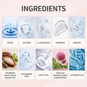 Infografía detallada de ingredientes naturales como el ácido hialurónico para crema