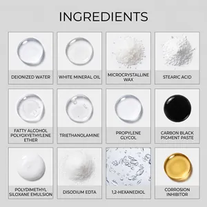Lista detallada de ingredientes para pulidor de hierro fundido con fórmulas.