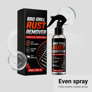 Detailed view of the BBQ grill rust remover spray bottle showing fine even spray coverage