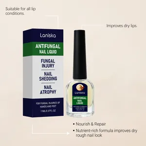 Liquido antifungino Laniska per unghie di mani e piedi, soluzione riparatrice da 11 ml.