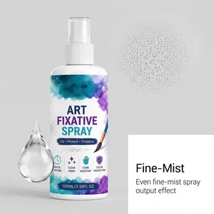Close-up detail showing the fine-mist spray effect of professional art fixative