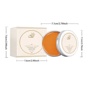 Persimmon soap packaging and container size details in inches and cm