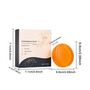 Guide des tailles détaillé pour le savon à la persimmon de 100g et sa boîte.