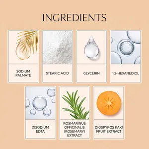 Liste détaillée des ingrédients du savon corporel au kaki avec extraits de romarin
