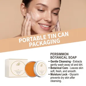 Detail view of Persimmon botanical soap features and textures