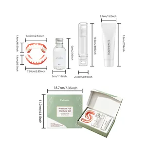 Comprehensive dimensions of Feimuko simulated silicone denture set including travel case