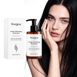 Hoegoa Champú Limpiador para Cuero Cabelludo sin Sulfatos con Aceite de Sabal y Árbol de Té para Limpieza Profunda